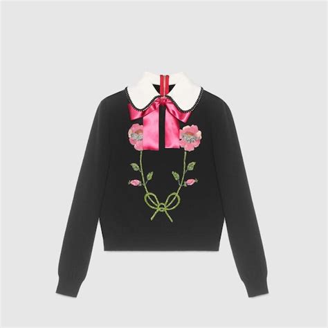 maglietta gucci con rose|maglieria gucci donna.